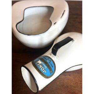 Jones Queen Hospital Surgical Ware Metal Porcelain White Enamel Bedpan Urinal